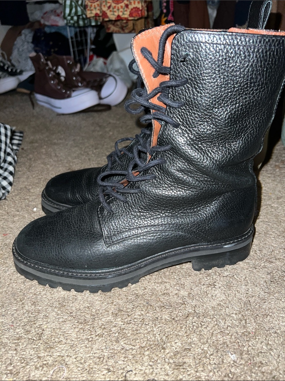 Reformation leather lace up boots